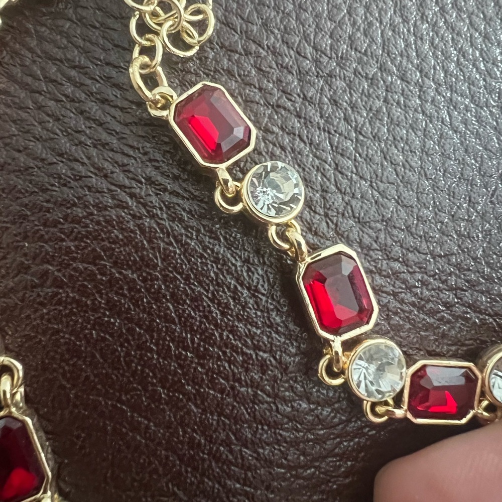 Anne Klein Red and Gold Necklace - Picture 4 of 5